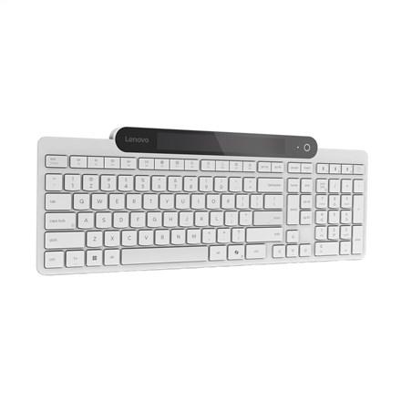 Lenovo 800 selvopladende trådløst tastatur med Bluetooth, litauisk, hvid