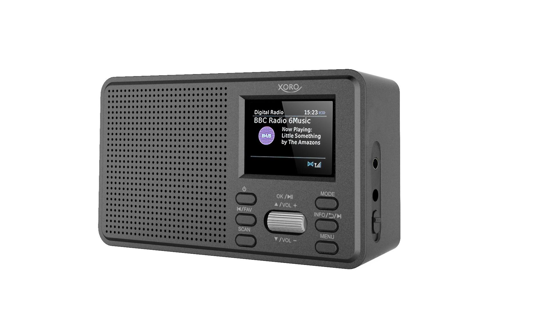 Xoro DAB 142 bærbar digital radio med Bluetooth - sort