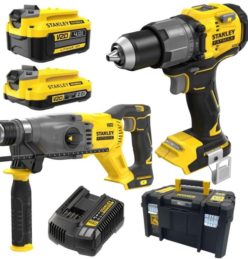 STANLEY FATMAX V20 18 V værktøjssæt med bore-/skruemaskine og borehammer billede
