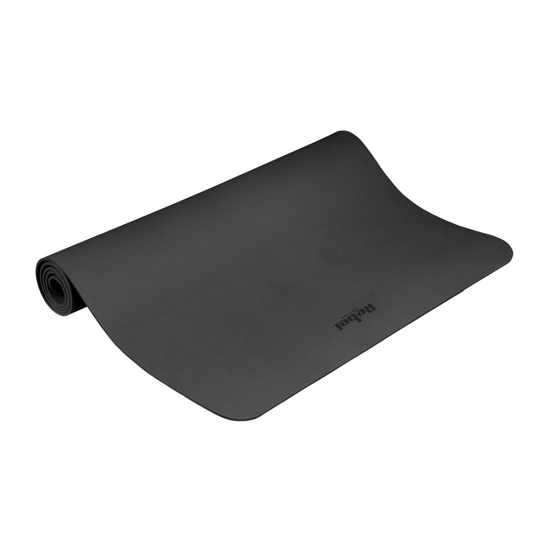 Rebel Active yogamåtte til yoga, pilates og fitness 200 x 115 cm 1 cm sort billede