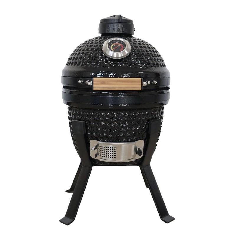 Kamado Bono Picnic 13" keramisk kulgrill med stativ - sort