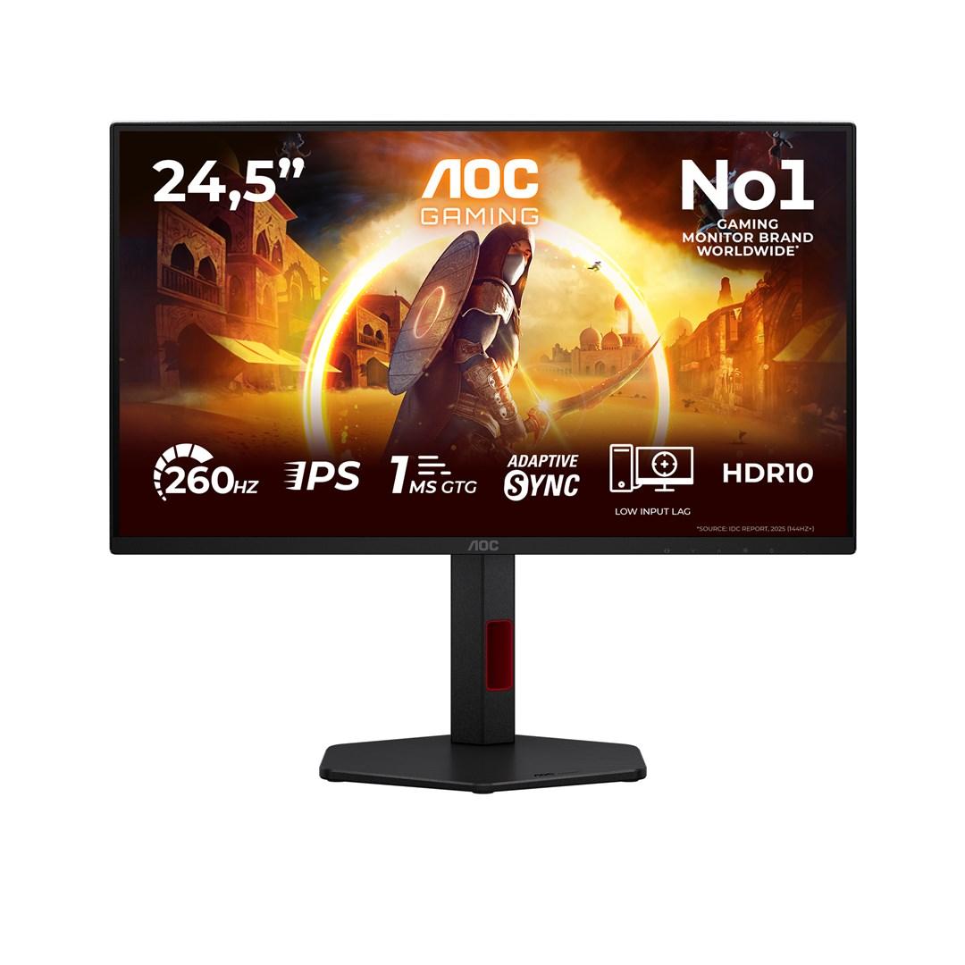 AOC 25G4ZR 24,5" gaming skærm Full HD 260 Hz - sort/rød