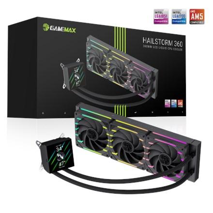 Gamemax Hailstorm 360 LCD BK CPU-vandkøler - sort