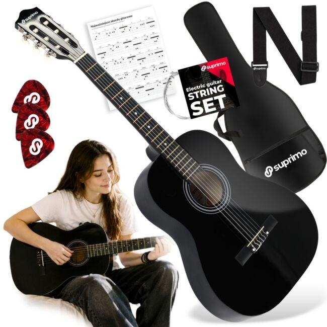 Suprimo klassisk guitar 3/4 36" sort