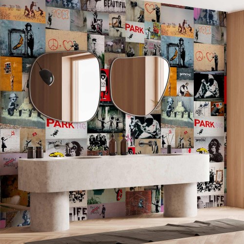 Banksy Collage fototapet