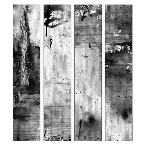 Fototapet Muses work - abstrakt sort-hvid tapet