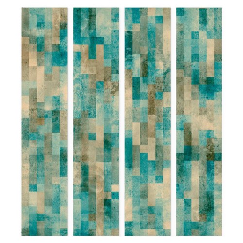 Tapet Januarmorgen - abstrakt tapet i blå og beige