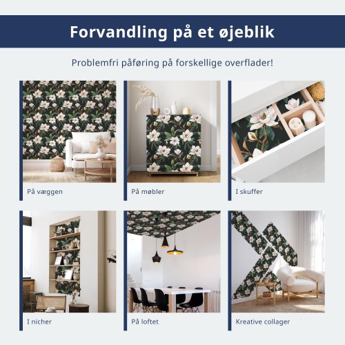 Tapet Bahama gul med trælook