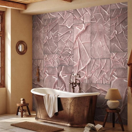 Tapet Satin Dream - rosa designtapet med struktur