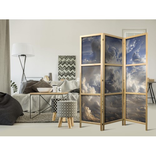 Japansk skærmvæg med skymotiv 135 x 172 cm