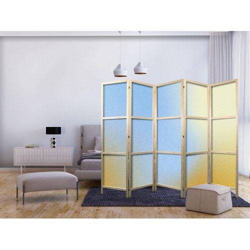 Japansk skærmvæg Energetic Gradient - 5-panels rumdeler 225 x 172 cm