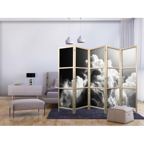 Japansk skærmvæg med skymotiv 225 × 172 cm - 5-panels rumdeler