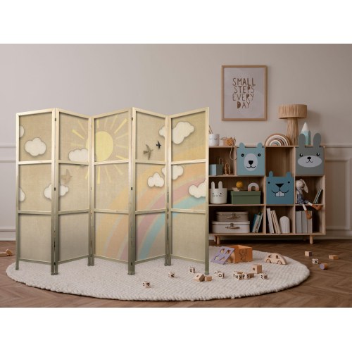 Japansk skærmvæg til børn Holiday Sky 5-delt 225 x 172 cm