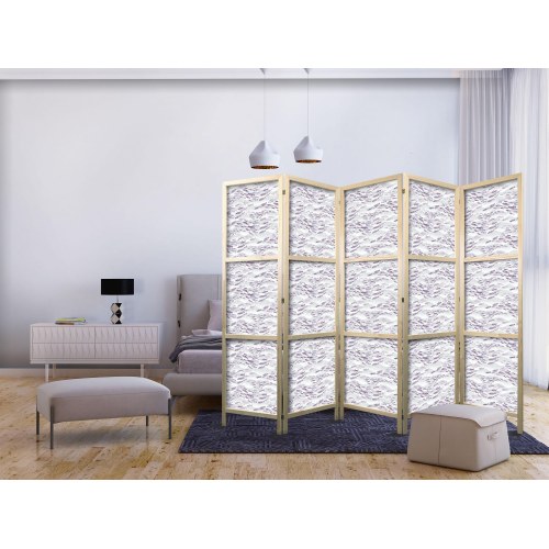 Japansk skærmvæg 5-panel med fisk i afdæmpede farver 225 × 172 cm