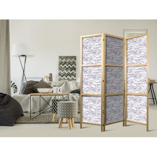 Japansk skærmvæg rumdeler med fisk i afdæmpede farver 135 × 172 cm