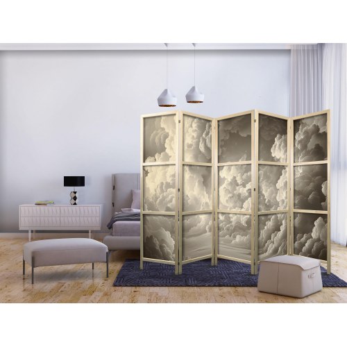 Japansk skærmvæg med skymotiv 225 x 172 cm - 5-panel rumdeler