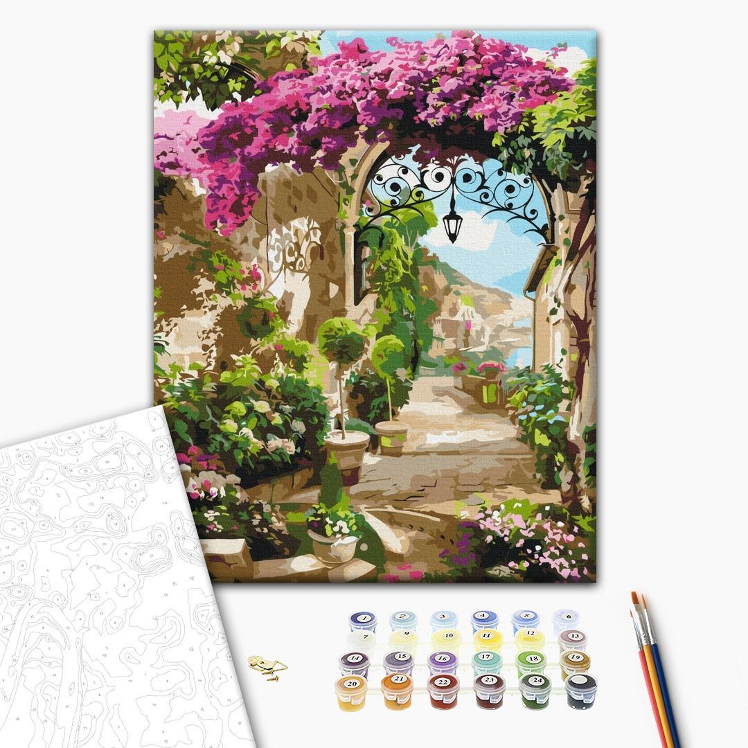 Mal efter tal billede Bue med blomster 40 x 50 cm billede