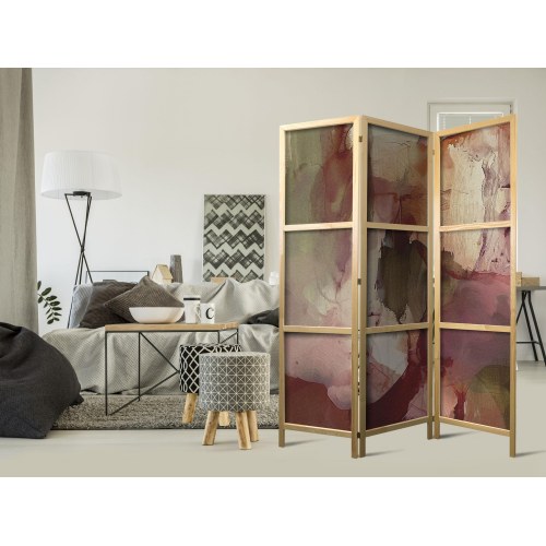 Japansk skærmvæg Rose Abstraction - 3-panels rumdeler 135 x 172 cm