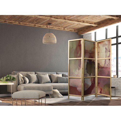 Japansk skærmvæg Rose Abstraction - 3-panels rumdeler 135 x 172 cm