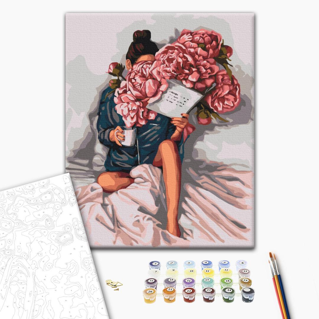 Mal selv billede Peony Stories 40 x 50 cm - mal efter tal billede