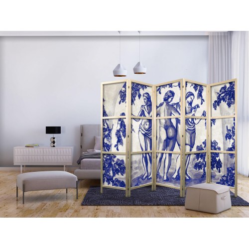 Japansk skærmvæg 5 paneler - De tre gratier blandt vinranker 225 x 172 cm