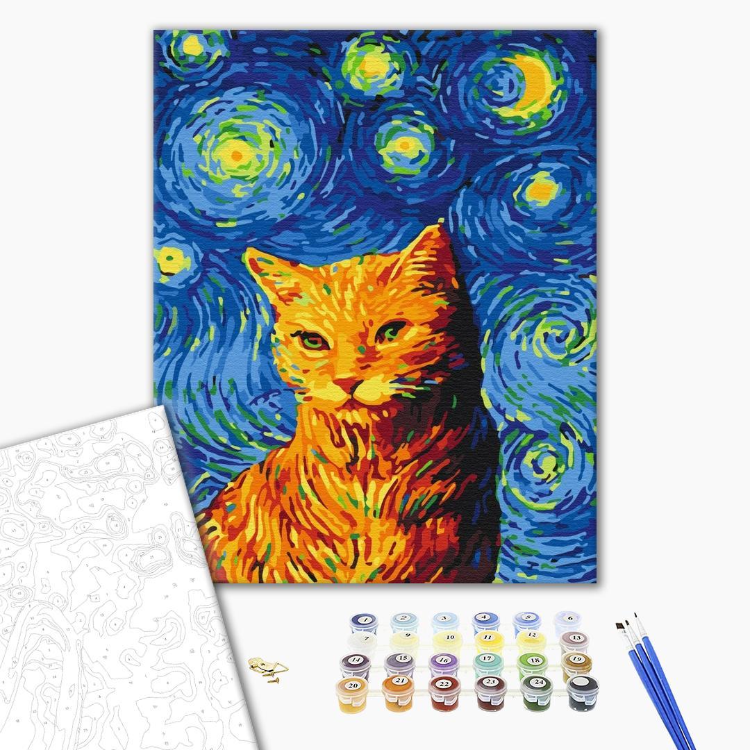 Mal efter tal billede Van Goghs kat 40 x 50 cm billede