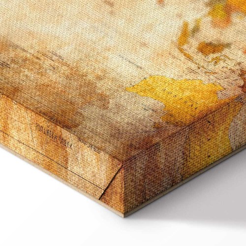 Lærredsbillede med verdenskort - Antik rejse