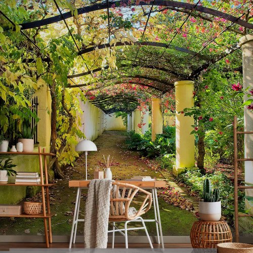 Fototapet Pergola - fototapet til væg med havegang