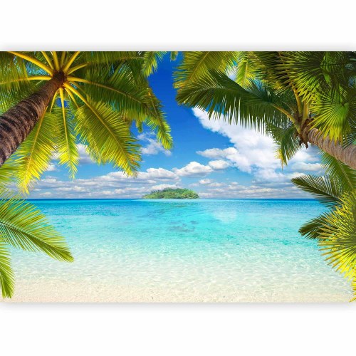 Fototapet Bekymringsfri eftermiddag med tropisk strandmotiv