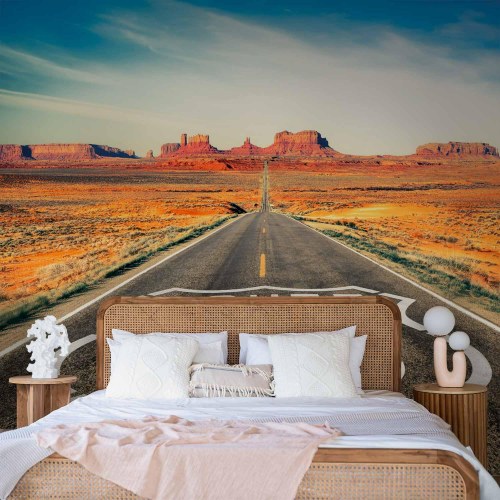 Fototapet Route 66 med ørkenlandskab