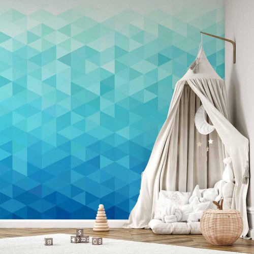 Fototapet Azur Pixel - geometrisk vægdekoration