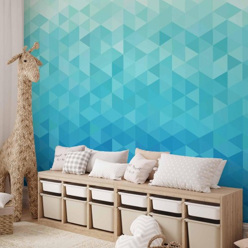 Fototapet Azur Pixel - geometrisk vægdekoration