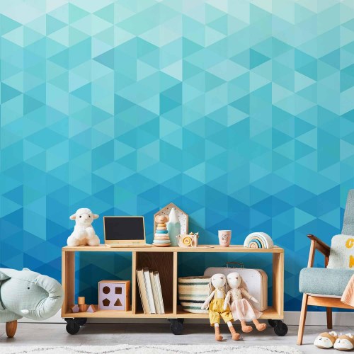 Fototapet Azur Pixel - geometrisk vægdekoration