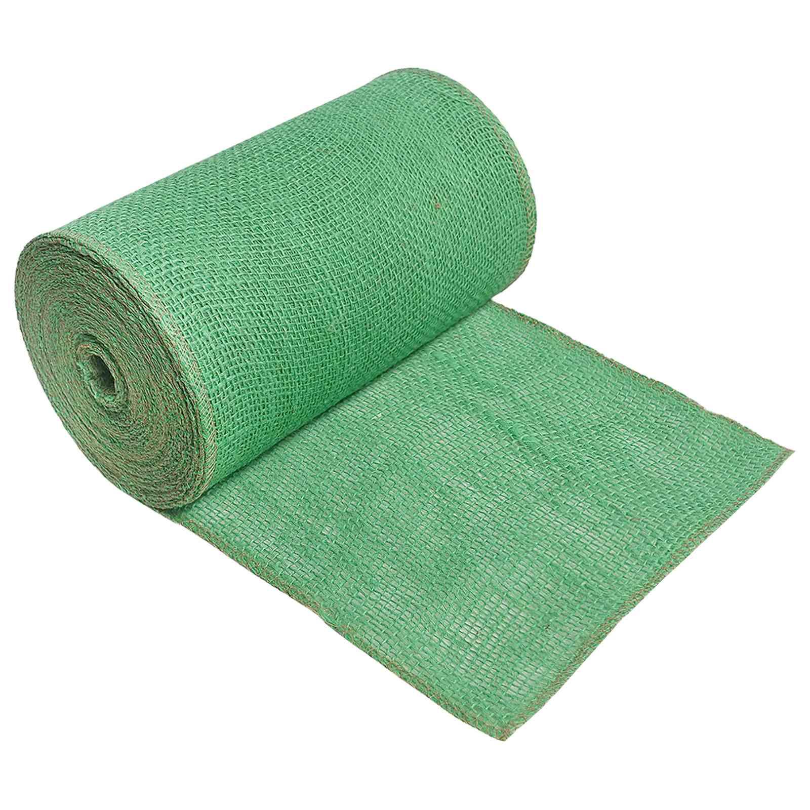 Jute rulle grøn 25 x 2500 cm - dekorationsstof til DIY og indretning