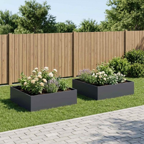 Plantekasse 2 stk. antracit 80 x 80 x 30 cm