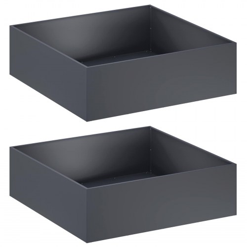 Plantekasse 2 stk. antracit 80 x 80 x 30 cm