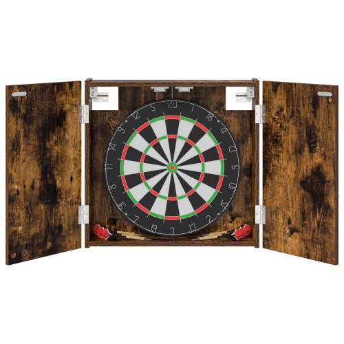 Dartskab i røget eg 56 x 12 x 53,5 cm til dartskive