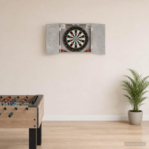Dartskab til dartskive betongrå 56 x 12 x 53,5 cm i konstrueret træ