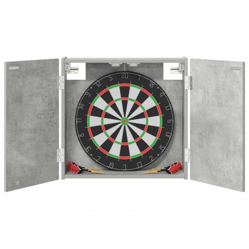 Dartskab til dartskive betongrå 56 x 12 x 53,5 cm i konstrueret træ