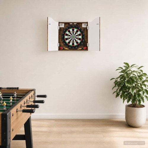 Dartskab til dartboard i røget eg 56 x 12 x 63 cm