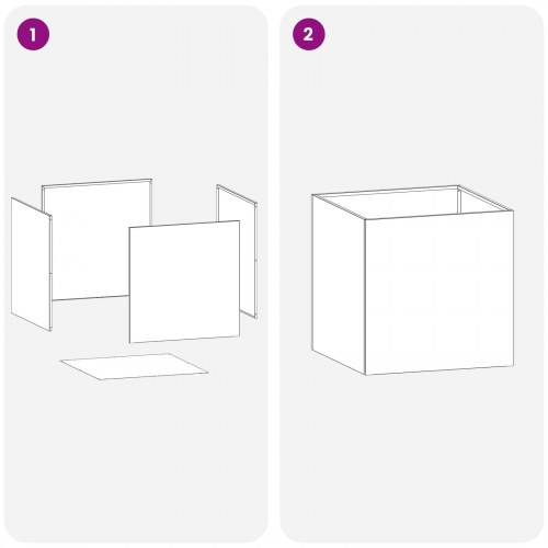 Have blomsterkrukke i galvaniseret stål 45 x 45 x 45 cm sølv
