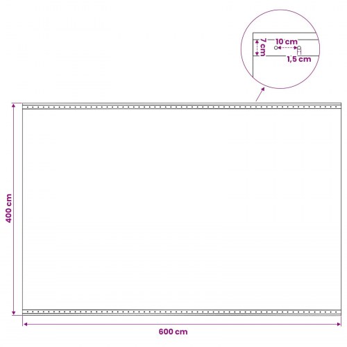 Presenning med øjer 2 stk. grøn 4 x 6 m 260 g/m² PE
