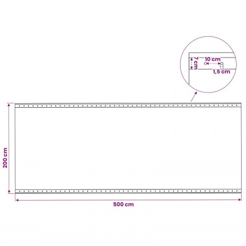 Presenning med øjer 2 stk. grøn 2 x 5 m 260 g/m² PE