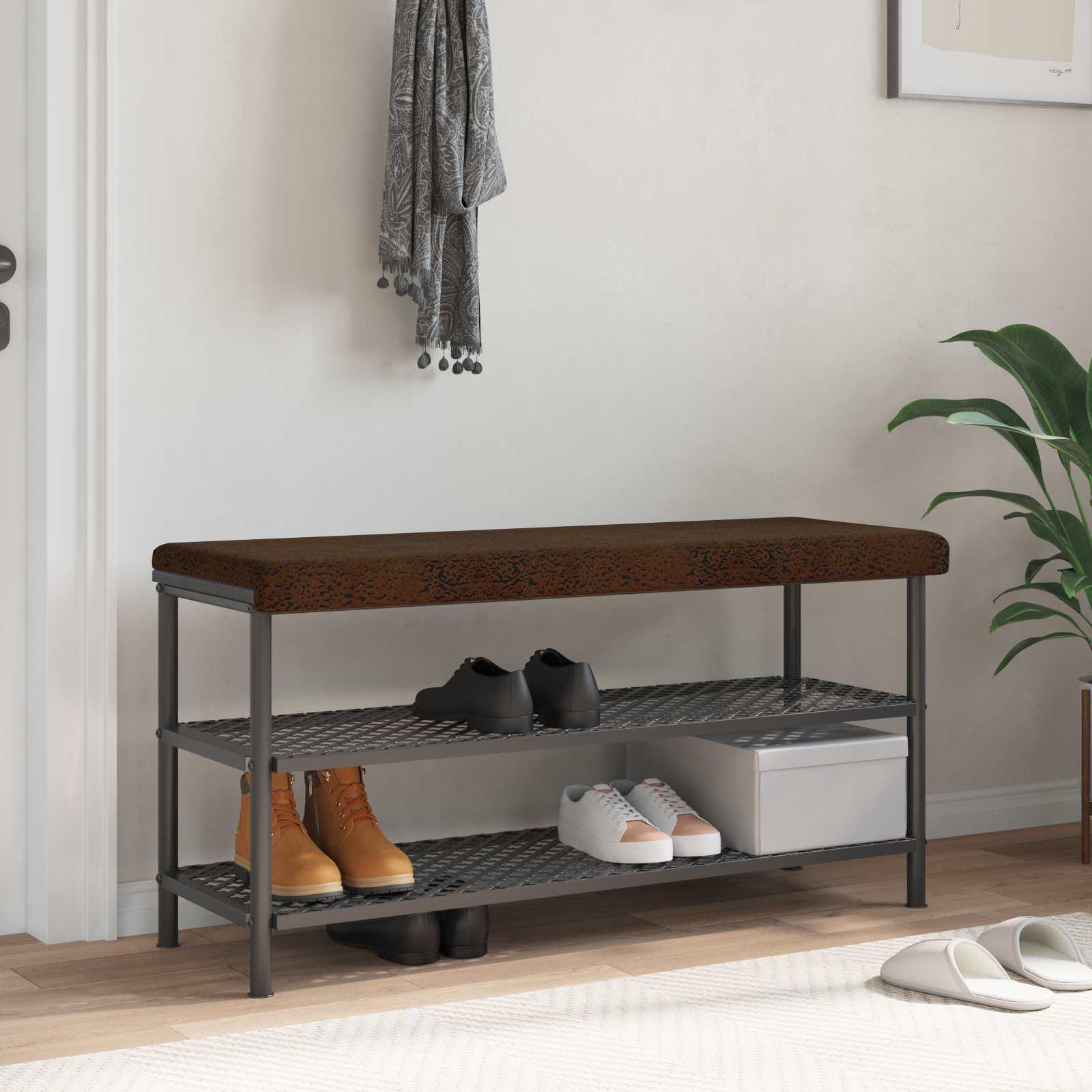 Bænkpude i faux suedestof brun 110 cm - dybde 35 cm
