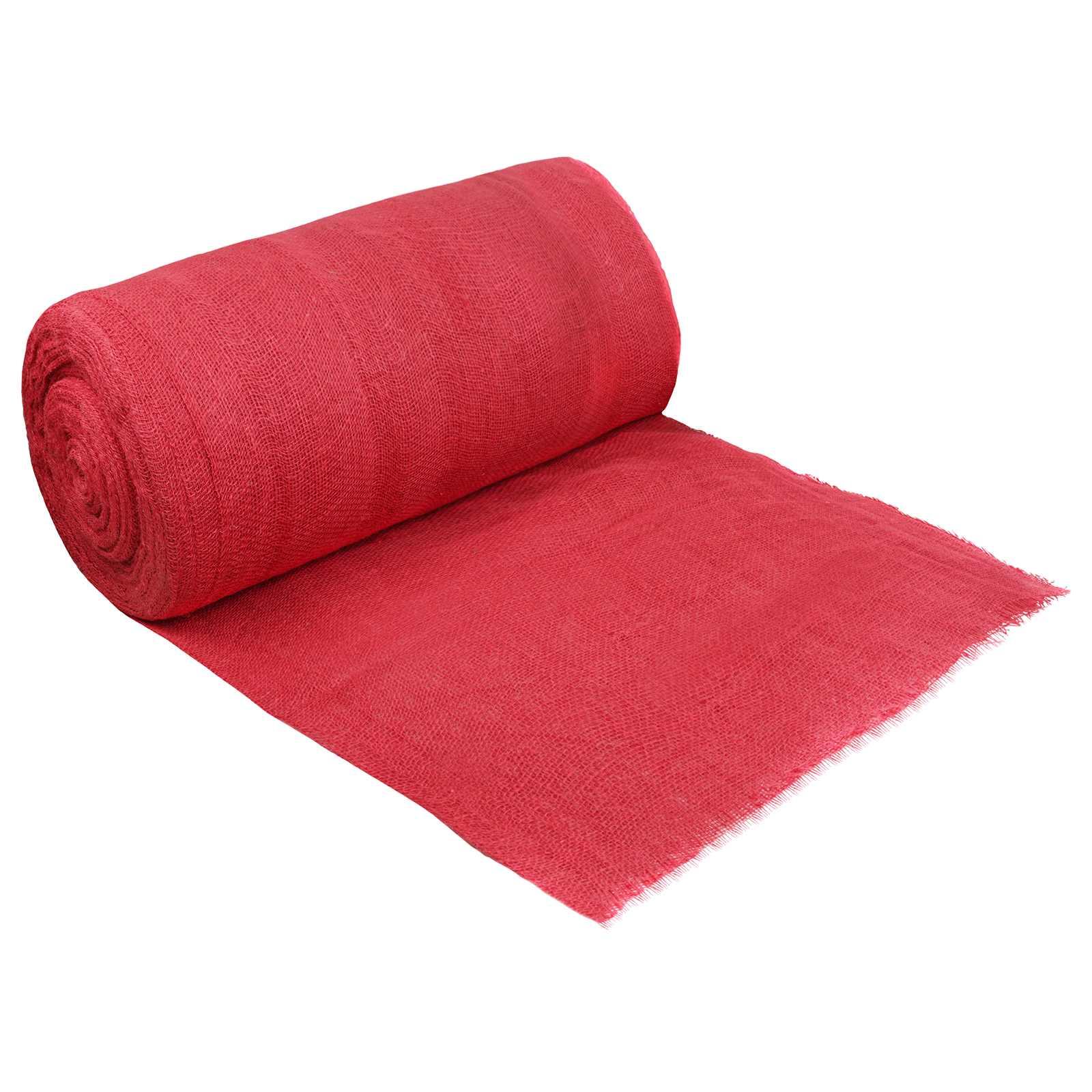 Jute rulle rød 160 x 5000 cm - dekorationsstof til hobby og DIY billede