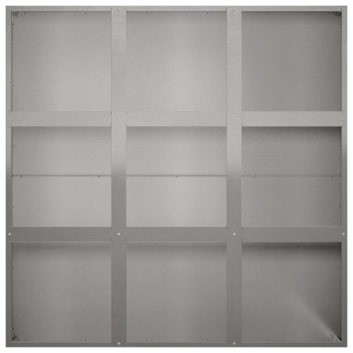 Plantekasse i rustfrit stål - sølv 100 x 100 x 30 cm