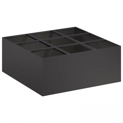 Plantekasse i sort koldvalset stål 100 x 100 x 30 cm