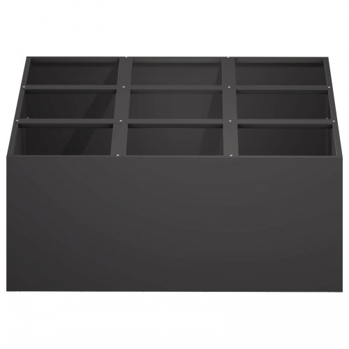 Plantekasse i sort koldvalset stål 100 x 100 x 30 cm
