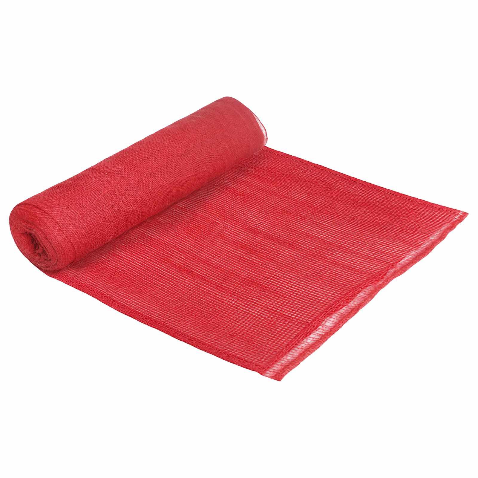 Jute rulle rød 160 x 500 cm til dekoration og DIY billede