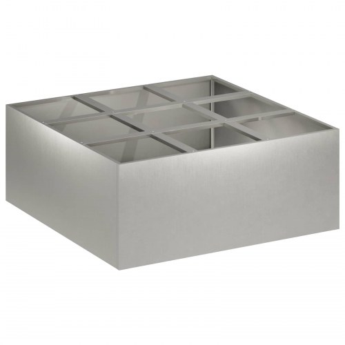 Plantekasse sølv 100 x 100 x 20 cm - rustfrit stål